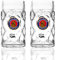 2 Stück Original Paulaner Maßkrüge Maßkrug Maß Bier Krug Gläser-Set mit Logo, 1l, transparent