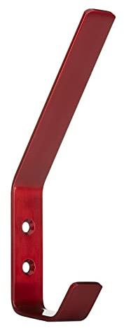 SOTECH Kleiderhaken Loxten 142 x 20 x 45 mm bordeauxrot echt Edelstahl | Garderobenhaken Wandhaken mit 3 mm Materialstärke Jackenhaken mit abgerundeten Kanten
