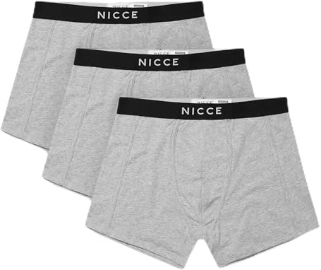 Nicce 3-Pack Stretch Waist Black/Grey Mens Alesi Boxer Shorts 0037 K001 0264
