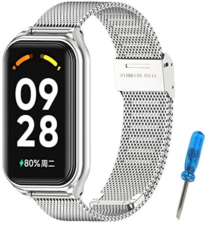 CHULN Cinturino in Metallo Compatibile con Xiaomi Redmi Smart Band 2, Squisito Braccialetto Redmi Smart Band 2 Cinturino di Ricambio Acciaio Inox