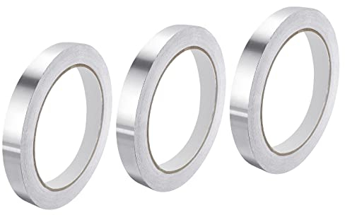 QUARKZMAN 3 Rollen Aluminium Klebeband 15mm x 20m Hitzebeständiges Klebeband (1,96 mil) Aluminium Folienband für HVAC Reparieren von Metalloberflächen Silber