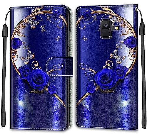 Handyhülle für Samsung Galaxy A6 2018 Hülle, Premium PU Leder Tasche Flip Wallet Case [Standfunktion] [Kartenfächern] Schutzhülle Brieftasche Handyhülle für Samsung Galaxy A6 2018
