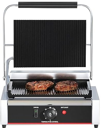 RUYICZB Sandwichera Eléctrica Comercial Sandwich Panini Press Grill 2200W Placas Antiadherentes, Temperatura Ajustables Sartén Antiadherente De Doble Cara para Sandwich Waffle Desayuno