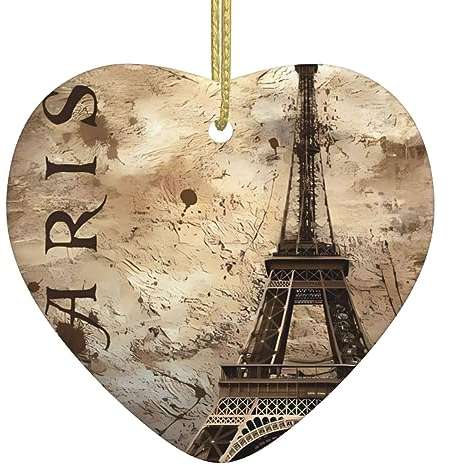 Paris Eiffelturm Druck Personalisierte Weihnachtskugel Keramik Weihnachten Hängende Ornament Weihnachtsbaum Dekoration Für Freund Freundin Frau Xmas Geschenke