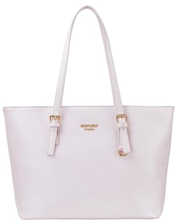 Princely London Shopper Beverly Medium - Stylische Handtasche Damen - Geräumige Shopper-Tasche mit Reißverschluss & Innenfächern - Puder/Rosa
