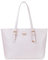 Princely London Shopper Beverly Medium - Stylische Handtasche Damen - Geräumige Shopper-Tasche mit Reißverschluss & Innenfächern - Puder/Rosa