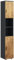 kleankin Meuble Colonne Armoire Rangement Salle de Bain 2 Portes étagère réglable 2 niches Armoire de Toilette 30 x 30 x 183 cm chêne Gris foncé