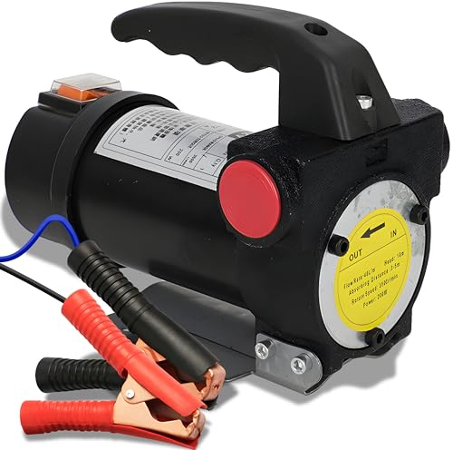 Retoo Dieselpumpe 12V 200W Ölabsaugpumpe Ölpumpe Absaugpumpe Kraftstoffpumpe Ölwechsel Selbstansaugend Ölförderpumpe für eine Autobatterie Heizölpumpe zum Motoröl Heizöl für Motorrad Auto