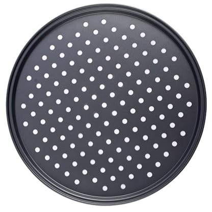 Abcsea 1 Pcs Plateau a Pizza Antiadhésif, Plaque a Pizza four, Poêle Pizza avec des Trous, 25cm