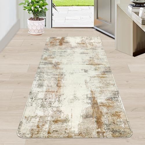 Famibay Teppich Läufer Flur Küche rutschfest Waschbar Teppichläufer Flur Flurteppich Läufer Lang Küchenteppich Läufer für Eingang Flur Küche Schlafzimmer Wohnzimmer