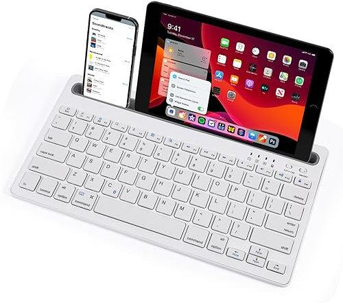 jojofuny Silent Wireless Keyboard Rechargeable Keyboard for Mobile Phone Noiseless Keys