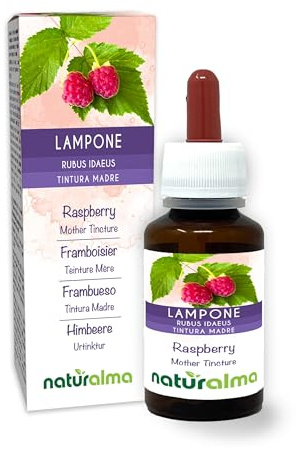 Lampone (Rubus idaeus) foglie Tintura Madre analcoolica Naturalma - Estratto liquido gocce 60 ml - Integratore alimentare - Vegano