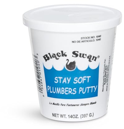Black Swan Stay Soft Plumbers Putty Flexible Sealant Seal Sink Tap Basin Bath (794, Grams)