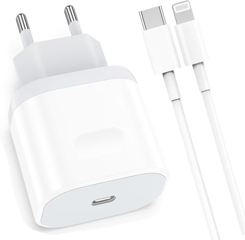 Caricatore Per iPhone,20W PD USB C Rapido Caricabatterie Adattatore with 1M Type C Light-ning Cable Compatibile per iPhone 14 13 12 11 Pro Max Plus XS XR SE iPad