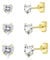 Loutade Silver Heart Studs Earrings for Women, 3 Pairs 925 Sterling Silver Studs Earrings Set, 3/4/5mm Hypoallergenic Earrings Gold, Small Cute Cartilage Sleeper Gold Earrings for Multiple Piercing