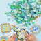 JIAMIAN 360 Mixed Colored Glass Mosaic Tiles Kit, Tiny Mini Mosaic Tiles for Art & Crafts Home Decoration, Wall, Photo Frame (Green)