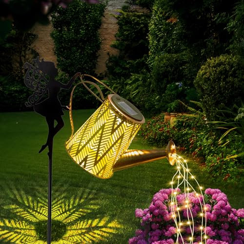GLOBAL GOLDEN Solar Watering Can Light, LED Solar String Lights Waterproof Dual Mode Water Can Lights for Garden Patio Yard Pathway Lantern Plant Decoration