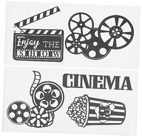 WHAMVOX 1satz Vintage Kino Wandtattoos Für Zuhause Retro Film Selbstklebend Geeignet Für Wohnzimmer Kinderzimmer Esszimmer Und Büros Mit Klaren Druckmotiven