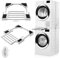 Washer Dryer Stacking Kit, Universal 29/28/27/26/25/24 Washer and Dryer Stackable with Pull-out Drying Rack, Adjustable Stacking Kit for Washer and Dryer, Connecting Frame with Ratchet Strap