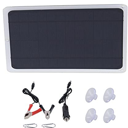 Placa de Carga Solar de 6W y 12V para Coche, RV, Carga de Teléfono Portátil con Salida USB, Adecuada para Uso en Exteriores e Interiores