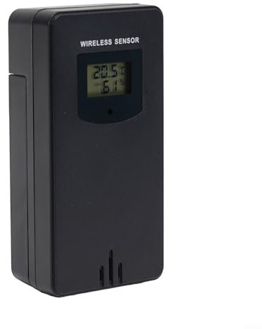 Stazioni meteo stazioni meteo con sensore esterno sensore di temperatura wireless wireless sensore esterno wireless per stazione meteo FanJu aggiornamenti accurati e tempestivi (nero)