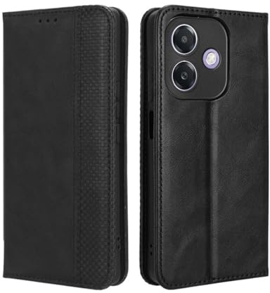 PEIYE Cover per Oppo A40 4G / A40m / Oppo A60 5G, Custodia Libro Flip in PU Pelle Portafoglio, Case Antiurto Soft con Porta Carte e Chiusura Magnetica, Funzione Stand - Nero