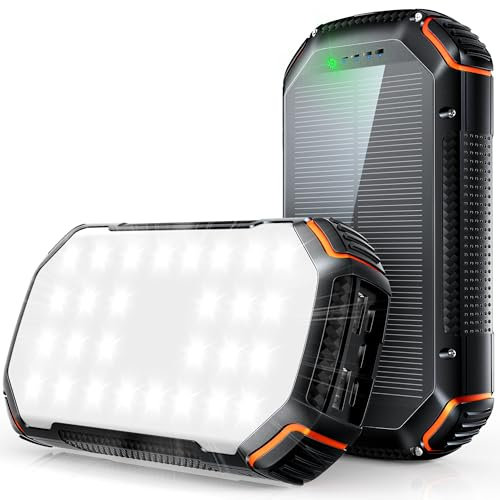 Newest 56800mAh 65W Huge Capacity Solar Power Bank Portable Charger, Fast Charging Phone Charger, 5 Charging ports, Digital Display& Bright Flashlight, for iPhone,Tablet