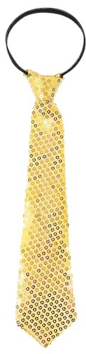 AOZUO Party Pailletten Krawatte, Glitzernde Pailletten Krawatte für Damen und Herren, Party Kostüm Fasching Karneval Vorgebunden Krawatte, Junggesellenabschied Mann Karneval, Disco Fasching(Gold)