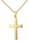 JEVELION Goldschmuck Kreuz Anhänger Gold 750 in Hochglanz formschönes gewölbtes Goldkreuz Mit Damenkette 925 Silber vergoldet - Kettenlänge 50 cm.
