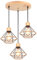 TOKIUS 3 Luces Lámpara Colgante Vintage 22CM Retro Lámparas de Techo en Madera y Hierro Jaula con Cuerda de Cáñamo Negro Luz Colgante E27 Iluminación de Techo para Salón Comedor Cocina (Araña A)