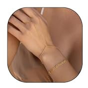 TELAIN Armreif Damen Gold, Wandelbare Handkette Mit Ring Und Anhänger, Ideal Als Schmuck Für Hochzeit Party Urlaub, Langlebiges Und Stilvolles Design