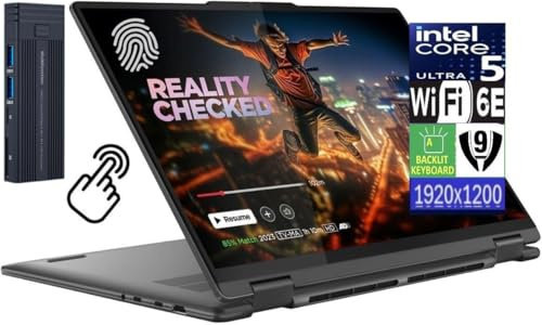 Lenovo Yoga 7i 2-in-1 14 2K WUXGA Touchscreen Laptop, processore Intel Core Ultra 5 125U 12-Core, SSD 16 GB RAM 1 TB, lettore di impronte digitali, tastiera retroilluminata, Wi-Fi 6E, Windows 11 Home