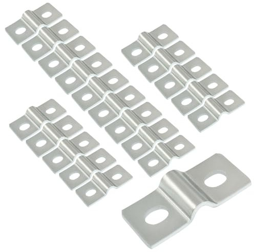 Cjueiom 20Pcs 6mm / 1/4 Conduit Clamps, 304 Stainless Steel Metal U Bracket with 2 Holes, U Pipe Clamp for Outdoor Barbed Wire, Tube and Cable Fixing