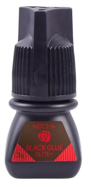 Neicha Elite Plus Lash Glue for Eyelash Extensions, Black Adhesive (3g) | Waterproof Professional Eyelash Glue, Semi Permanent Super Fast Drying Strong Bond, Long Lasting Hold Up to 8 Weeks