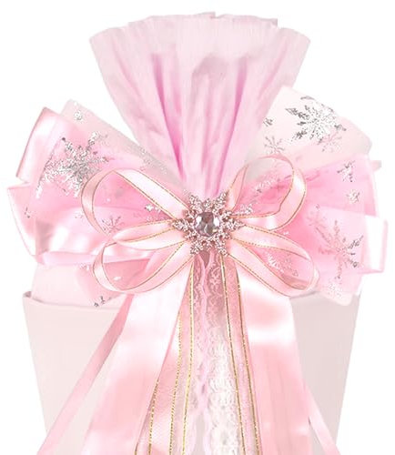 Cadimus Schultütenschleife Rosa,Einschulung Schleife Mädchen Junge,Schleifen für Zuckertüten,60 * 20cm XXL Schleife für Schulanfang