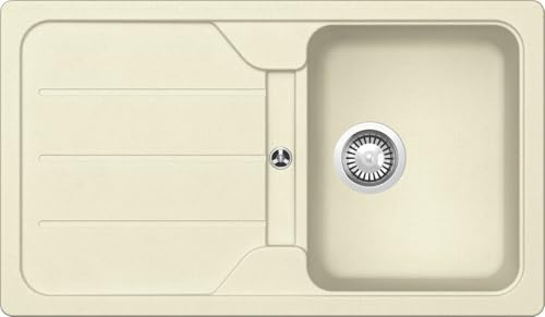 Granitspüle KB-SR860 Creme 860x500mm Reversibel inkl Drehexcentergarnitur