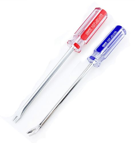 Zohino 2er Set Extra Lang 23cm Schraubendreher Nagelheber V-U-Spitze Nagel- und Klammernentferner Werkzeug für Möbel