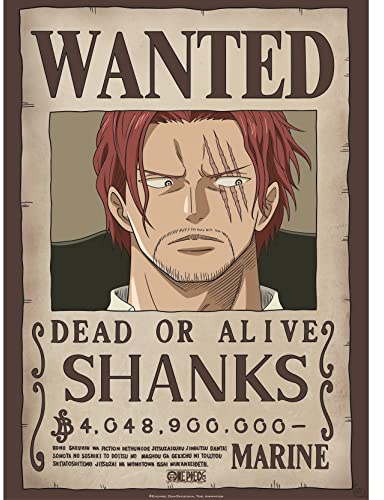 GB Eye Poster One Piece Wanted Shanks – Offizielles Produkt – Format 52 x 38 cm – hochwertiges laminiertes Papier – Poster Prime Pirat – gerollt