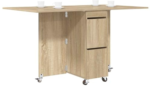vidaXL Esstisch 2 pcs 140 x 80 x 77 cm Holzwerkstoff Sonoma-Eiche, Verstellbarer Esstisch, modernes Design, Holzfinish, vielseitig, platzsparend für Dein Wohnzimmer