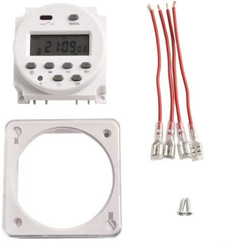 Fauhapyway Minuteur numérique programmable 12 V CC avec écran LCD, 16 cycles marche/arrêt, pour contrôle de l'alimentation du panneau d'affichage des lampadaires (12 V)