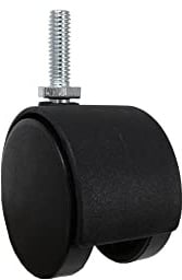 Shepherd Hardware 9733 2-Inch Office Chair Caster, Twin Wheel, 5/16-Inch Threaded Stem Diameter, 75-lb Load Capacity,Black