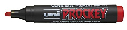 Uni-Ball 159021 - Marker Uni Prockey, Keilspitze, 3-6 mm, rot, 1 Stück