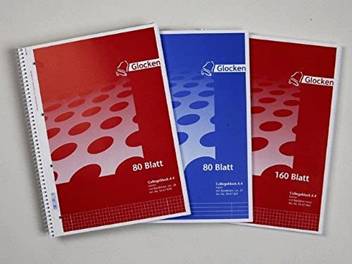 Baier & Schneider Notizblock Collegeblock Glocken-Design, Spiralbindung, 4fach, 60 g/qm, A4, karie