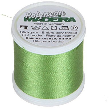 MADEIRA 9845-1648 Stickgarn, 2-lagig, Polyneon, Polyester, Stärke 40 wt/135D, 402 m, Farbe Avocado