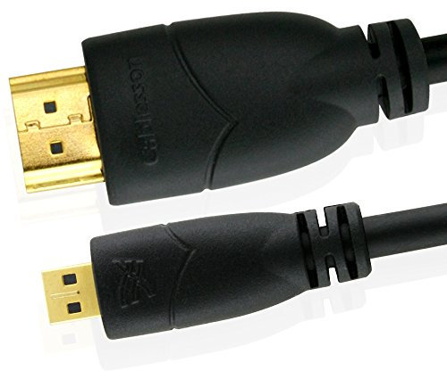 Cablesson Basic 1.5m Micro (Type D) HDMI High Speed Cable with Ethernet (v1.4a / 2.0) Gold Plated 3D 1080p 4k - Devices with Micro HDMI Connectors - Tablets, Digital Cameras, Mobile Phones and Other