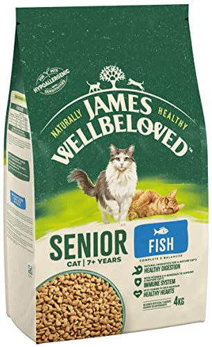 James Wellbeloved Senior Fish 4 kg Bag, Hypoallergenic Dry Cat Food