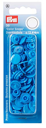 Prym 393108 Nähfrei Druckknopf Color Snaps rund 12,4 mm stahlblau, Kunststoff, 12.4 mm