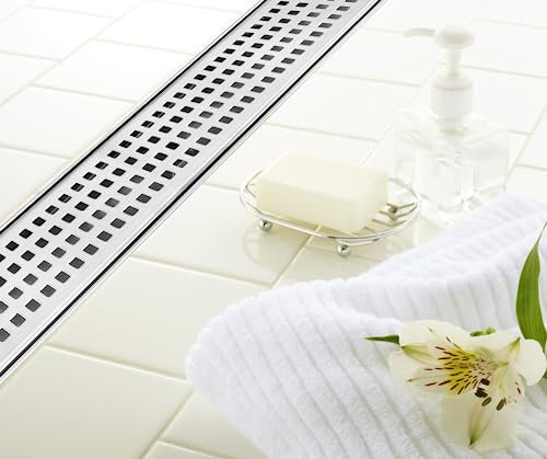 dreamdrain gebürstet Linear Edelstahl Duschrinne Squares, SB-32