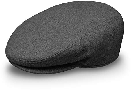 fiebig Flatcap für Damen & Herren | Schiebermütze mit gestepptem Innenfutter für Herbst & Winter | Flache Sportmütze Made in Italy | In vielen Farben und Größen (59-L, anthrazit)