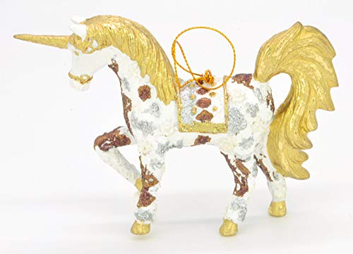 Bezauberndes Einhorn, Deko Hänger weiß/gold, Verzierungen, Christbaumschmuck 15 cm